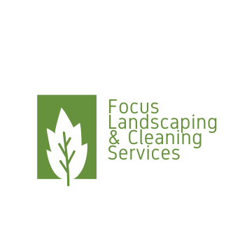 White with Green Leaves Landscaping Logo